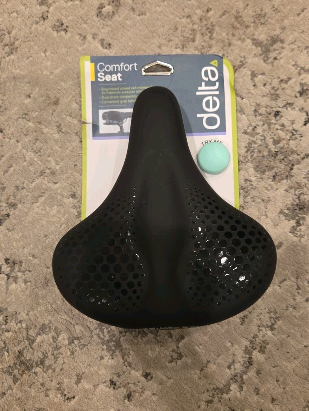 Delta Cycle Memory Foam Comfort Bike Seat Saddle (Large, 255x220mm) - Black